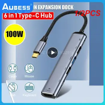 1/2 ADET USB C HUB USB ethernet adaptörü Tip-C USB3. 0 1000Mbps RJ45 Lan Dizüstü Macbook Windows macOS USB HUB Ağ Kartı