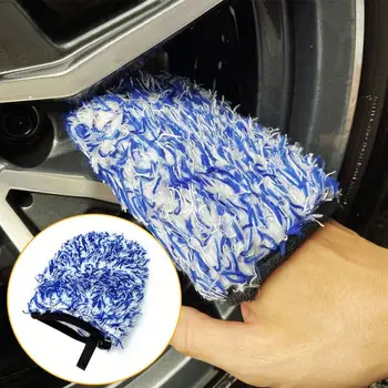 1/3 adet İki taraflı Mikrofiber Tekerlek yıkama eldiveni Detaylandırma Uzun Aksesuarları Saç Süper Araba Cep Mitt Yumuşak Tekerlek Göbeği temizlik eldiveni