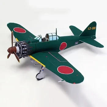 1:48 Ölçekli Japonya A6m5a Savaş Uçağı Taşıyıcı Uçak 3D Kağıt Modeli Eğitim oyuncak seti Bulmacalar El Yapımı DIY Askeri Model