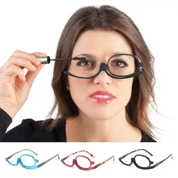 +1.50~ + 4.0 Diyoptri Dönen Makyaj okuma gözlüğü Renkli Çerçeve Gözlük Büyüteç Gözlük Görüş Bakımı Kozmetik Gözlük