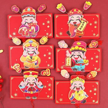 1 adet 2024 Çin Uzun Şans Para Çantası Kırmızı Cep Hongbao Kağıt Zarflar Bahar Festivali paket poşeti Ejderha Yeni Yıl