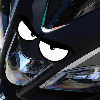 1 ADET Evil Gülen Gözler Yansıtıcı Kask Pencere Tampon Dikiz Aynası Motosiklet Moto Bisiklet Sticker Çıkartma Araba Styling Etiketler