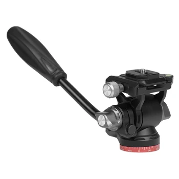 1 ADET Panoramik Tripod Başkanı Siyah Alüminyum Alaşım Tripod Monopod Kamera Tutucu Standı SLR DSLR Kamera İçin