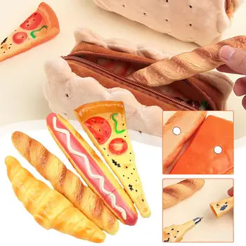 1 Adet Sevimli Pizza Hot Dog Ekmek Kırtasiye Yaratıcı Tükenmez Kalem Ofis Okul Kaynağı yenilik komik güzel