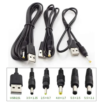 1 Adet USB A Erkek tak DC 2.5 3.5 1.35 4.0 1.7 5.5 2.1 5.5 2.5 mm Güç kaynağı Tak Jack tip A uzatma kablosu konnektör kabloları