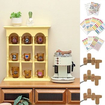 1 Takım 1: 6 Evcilik Minyatür Fincan Etiket Bardak Ambalaj Kutusu Modeli Kupa Çay Fincanı DIY Dekor Oyuncak Oturma Sahne Dekor