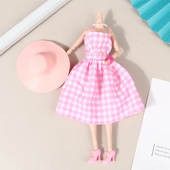 1 Takım oyuncak bebek giysileri İçin 30CM Bebek Şapka Elbiseler Kolye Bilezik Yüksek Topuk Ayakkabı Dollhouse Minyatür Dekor
