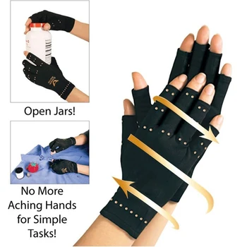 1 çift Marka Bakır Eller Artrit Eldivenleri Terapötik Sıkıştırma Eldivenleri Erkek Kadın Sirkülasyon Kavrama Artrit Eldivenleri