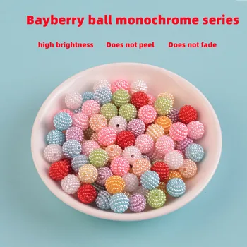 10/12 / 15mm 500g Abs İnci Tek Renkli Bayberry Topu Düz Delik Renk dağınık boncuklar El Yapımı Dıy Takı Aksesuarları