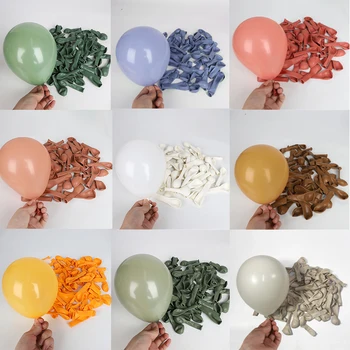 10/30/50 Adet Retro Pembe Balonlar 10 inç Boho Kum Bej Adaçayı Yeşil Tozlu Mavi Retro Balon Doğum Günü Düğün Yıldönümü Dekor
