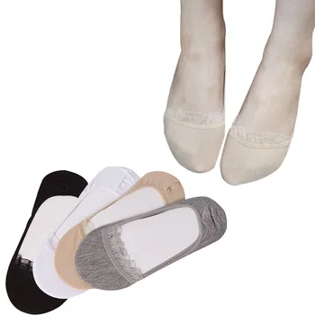 10 Adet = 5 Pairs kadın Tekne Çorap Moda Yaz Seksi Görünmez Düşük Kesim Bayanlar Çorap Dantel Sanat Kızlar Ot Çorap Terlik Meias Sox