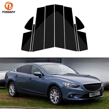 10 Adet Araba Pencere Pillar Mesajları Kapak Trim için Mazda 6(GJ1 / GL)Sedan 2014-2021 Merkezi BC Sütun Çıkartmalar Atenza 2013-2019 için