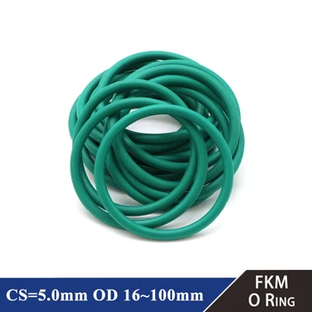 10 Adet FKM O Ring CS 5.0 mm OD 16~100mm Sızdırmazlık Contası Yalıtım Yağa Dayanıklı Yüksek Sıcaklık Dayanımı Flor Kauçuk O Ring
