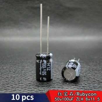 (10 adet) orijinal orijinal Japon ZLH 50v100uF ithal elektrolitik kondansatör 8 * 11.5 mm 50V RUBYCON kapasitörler