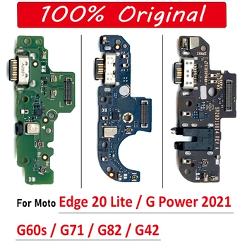 100 % Orijinal USB Şarj Fişi soketli konnektör Şarj Kurulu Flex Motorola Moto G42 G60S G71 Kenar 20 Lite / G Güç 2021