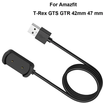 100cm USB şarj Kablosu İçin Xiaomi Huami Amazfit T-Rex/GTS / GTR 42mm / GTR 47mm Şarj Cradle Standı Hızlı Şarj Güç Kablosu