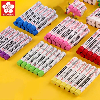 12 Adet / kutu Sakura Mini Cray-pas Genç Sanatçı Yağlıboya Sopa Yağlı Güvenli toksik Olmayan Su Geçirmez Fırça Seti 24 Renkler Çocuklar için