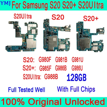 128GB Hiçbir KİMLİK Hesabı Samsung Galaxy S20 G980F S20 Artı G985F Anakart Orijinal Unlocked Test İyi Mantık Kurulu