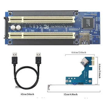 1X PCI-E Express X1 Çift PCI Yükseltici Uzatın Adaptör Kartı Modülü Kurulu USB 3.0 Kablosu İle Bilgisayar Kurulu Arduino İçin