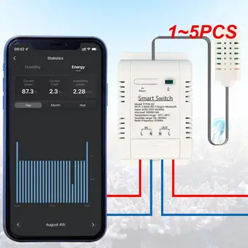 1~5 ADET WiFi-16 Anahtarı Tuya Kablosuz Kontrol Güç Tüketimi İzleme ile Sıcaklık ve Nem Termostatı Alexa