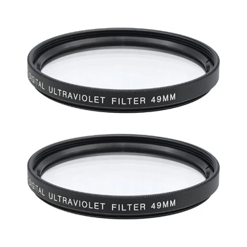 2 Adet 49mm UV Koruma Filtre Lens İle HD Dayanıklı UV Filtre İçin 49Mm Kamera Lens