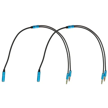 2 Adet Ses Hattı Splitter Kablosu için mikrofonlu kulaklık Alüminyum Alaşımlı Kulaklık adaptör jak