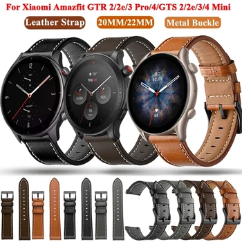 20 22mm Deri saat kayışı Xiaomi Amazfit GTR 3 /3 Pro GTR 3/4 2e Amazfit Bip Lite Bileklik Smartwatch Bilezik Kordonlu Saat
