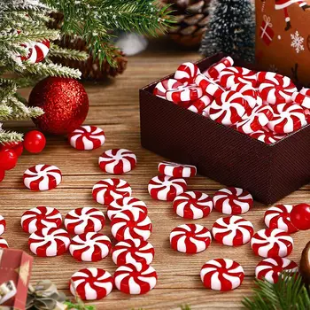 20 Adet El Yapımı Noel Simülasyon Şekerler Plastik Sahte Noel Ağacı Asılı Şeker Dekoratif Noel Şeker Kolye