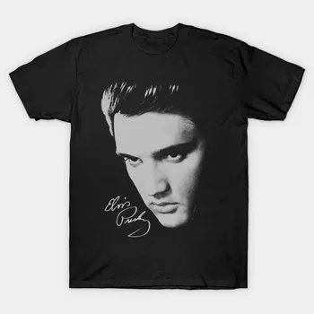 2021 Erkek/kadın Yaz Siyah Sokak Moda Hip Hop Görüntü Yakışıklı Elvis Presley Hediye Severler İçin T-shirt Pamuk Tees Tops