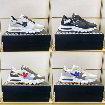 2022 Yeni Erkek Yükseltme Ayakkabı Sneaker Akçaağaç Yaprağı Üst Tasarımcı Lüks Örgü Marka Moda Dantel-up Erkek koşu ayakkabıları