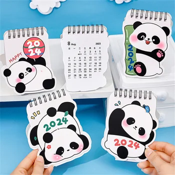 2023-2024 Sevimli Karikatür Panda Takvim Mini Panda Masaüstü Kağıt Takvim Yapılacaklar Listesi Günlük Gündem Organizatör Ofis Malzemeleri