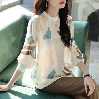 2023 Baskı Elbise Gevşek Tişörtleri Kore Şık Kore Tarzı Satış Kadın Üstleri Estetik kadın T Shirt Trend Kollu Tees