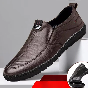 2023 Moda erkek ayakkabıları İş Elbise Ayakkabı Erkek Giyim erkek ayakkabıları kaymaz sürüş ayakkabısı Erkek deri ayakkabı Ücretsiz Kargo