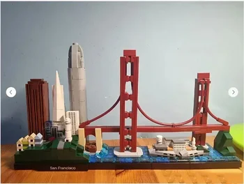 2023 Skyline serisi 21043 San Francisco Mimari Yapı Taşları Tuğla Oyuncaklar Yetişkinler İçin Çocuk Sanat Ev Dekorasyon Hediyeler
