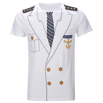 2023 Yeni erkek Yaz Hava Kuvvetleri Polis Üniforma T-shirt Rahat Yuvarlak Boyun 3D Baskılı Gevşek Kişiselleştirilmiş Kısa Kollu Doktor İş