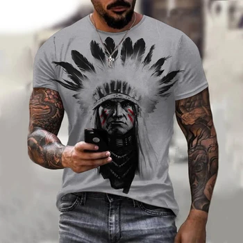 2023 Yeni Hintliler 3D Baskı T Shirt Unisex Yaz Moda Rahat Kısa Kollu Hint Kültürü Erkek T-shirt Rahat Çiftler Tops