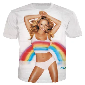 2023 Yeni Seksi Tanrıça Mariah Carey Baskılı 3D T-shirt Erkekler Kadınlar Yeni Moda Casual Streetwear Tops Hip Hop Harajuku Tarzı Tshirt