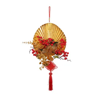 2024 Çin Yeni Yılı Dekorasyon Asılı Kolye Bahar Festivali Kolye Şenlikli Kırmızı Meyve Fan Garland Oturma Odası Süslemeleri