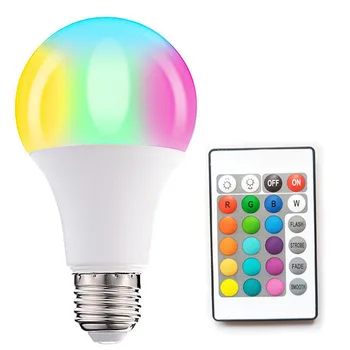220 V E27 RGB LED ampul ışık 5 W 10 W 15 W 20 W RGBWW ışık 230 V LED Lampada değiştirilebilir renkli RGBW LED lamba IR uzaktan kumanda ile