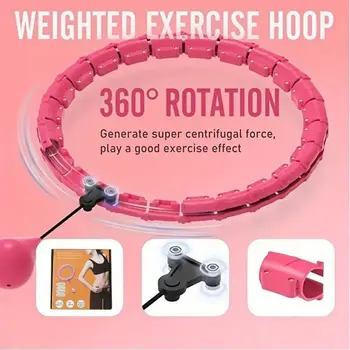 24/28/36 Ayrılabilir Knot Akıllı Ağırlıklı Fit Hoop Ayrılabilir 360 Derece Topu Otomatik Döndür Spor Hoop Artı Boyutu Boyutu Ayarlanabilir