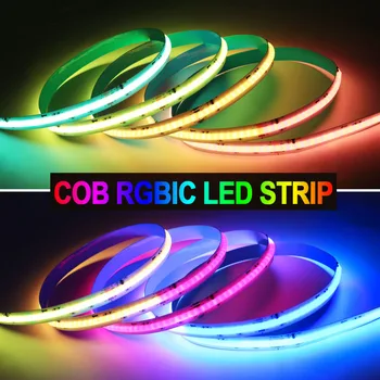 24V COB Led Şerit RGB IC Adreslenebilir 3m 5m 720 LEDs/m COB RGBIC Dreamcolor Led ışıklar Şeritler Yapışkan Bant İle Ev Odası Dekor