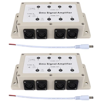 2X Dc12 - 24V 8 Kanal Çıkışı Dmx Dmx512 LED Kontrol sinyal amplifikatörü Splitter Dağıtıcı Ev Ekipmanları İçin
