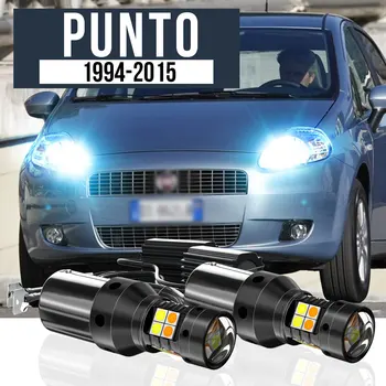 2x LED Çift Modlu Dönüş Sinyali+Gündüz Farı Ampul DRL Canbus Aksesuarları Fiat Punto 1994-2015 İçin 2009 2010 2011 2012 2013