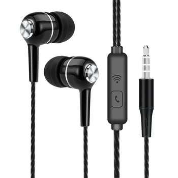 3.5 mm Kulak Kablolu Kulaklıklar Hi-Fi Stereo Bas Kulaklık Müzik Spor Oyun Kontrolü Subwoofer için Mic Handsfree Çağrı ile telefonları