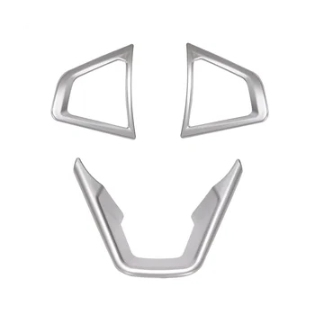 3 ADET Gümüş direksiyon kılıfı Trim direksiyon Düğmesi Çerçeve Ford Fusion Mondeo 2013-2019 için