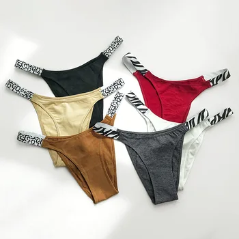 3 adet / paket Kadınlar Seksi Thongs Dikişsiz G-string İç Çamaşırı Pamuk Külot Külot Bayanlar Low-Rise iç çamaşırı Bikini G Dize A3