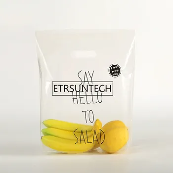 300 adet Şeffaf Salata Pişirme Tatlı Paket Servisi olan Restoran Paketleme Çantası Kalınlaşmak hediye çantası Plastik Torba Taşınabilir Çörek Çanta