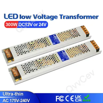 300W Ultra İnce Sürücü LED şeritler Sabit Voltaj Güç Kaynağı DC 12V 24V Aydınlatma Transformers 300W