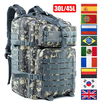 30L / 50L seyahat sırt çantası Erkekler için Yürüyüş Çantası Askeri Kamp Ekipmanları Çanta Açık Su Geçirmez Seyahat Sırt Çantası Balıkçılık Çanta