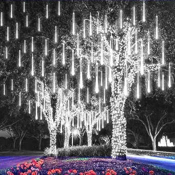 32/24/16/8 tüpler Meteor duş dize ışıkları açık yeni yıl sokak çelenk yılbaşı ağacı süsleri peri bahçe ışıkları yeni